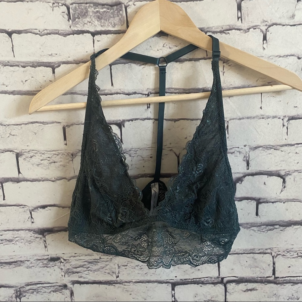 Out From Under Lace Bralette SZ L Urban Outfitters Green